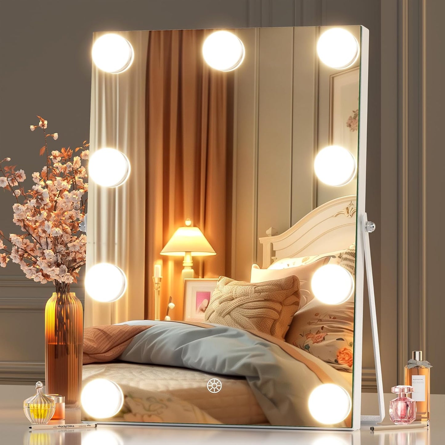 HASIPU Hollywood Vanity Makeup Mirror, Bluetooth White