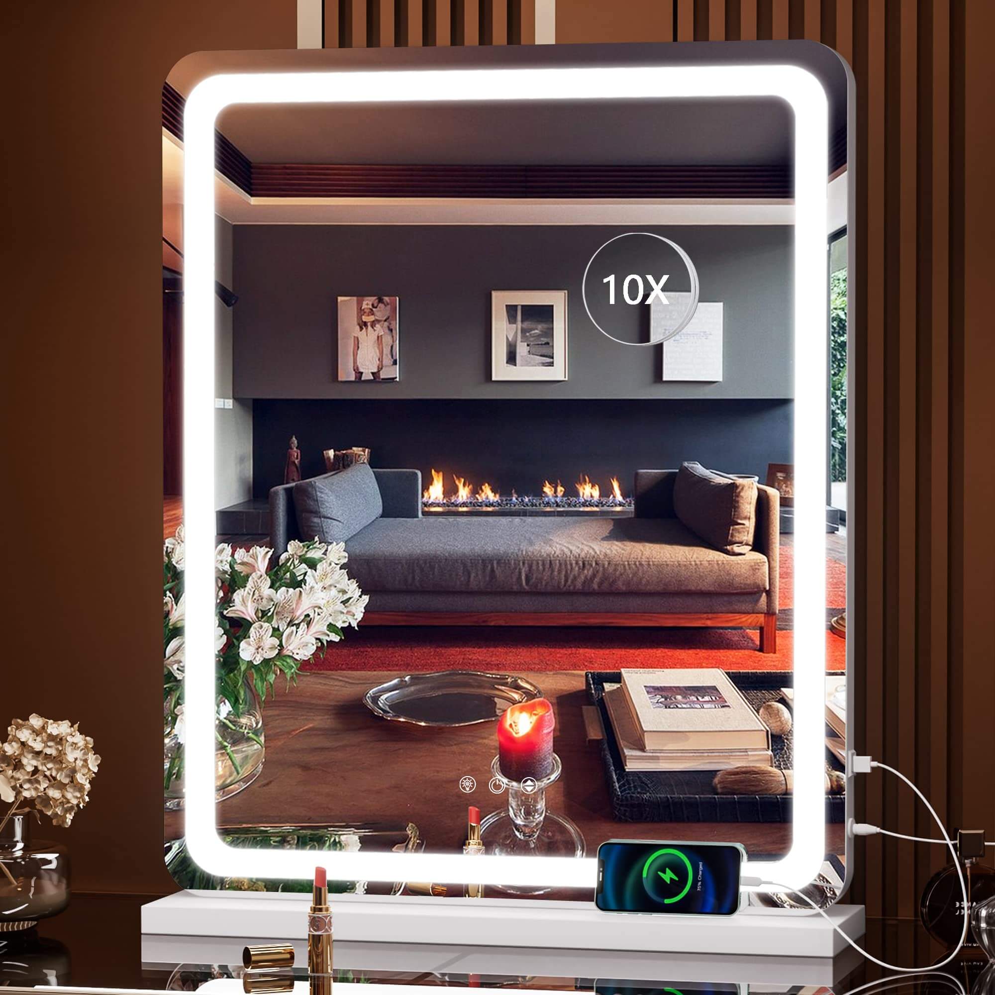 Hasipu dressing table mirror with lights