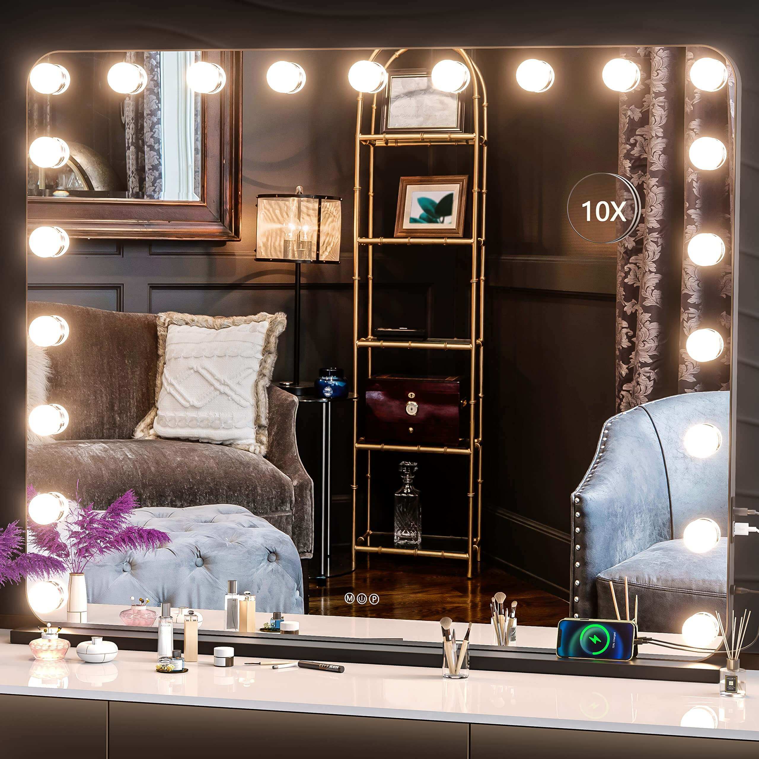 Hasipu glotech 9 bulb led hollywood vanity mirror