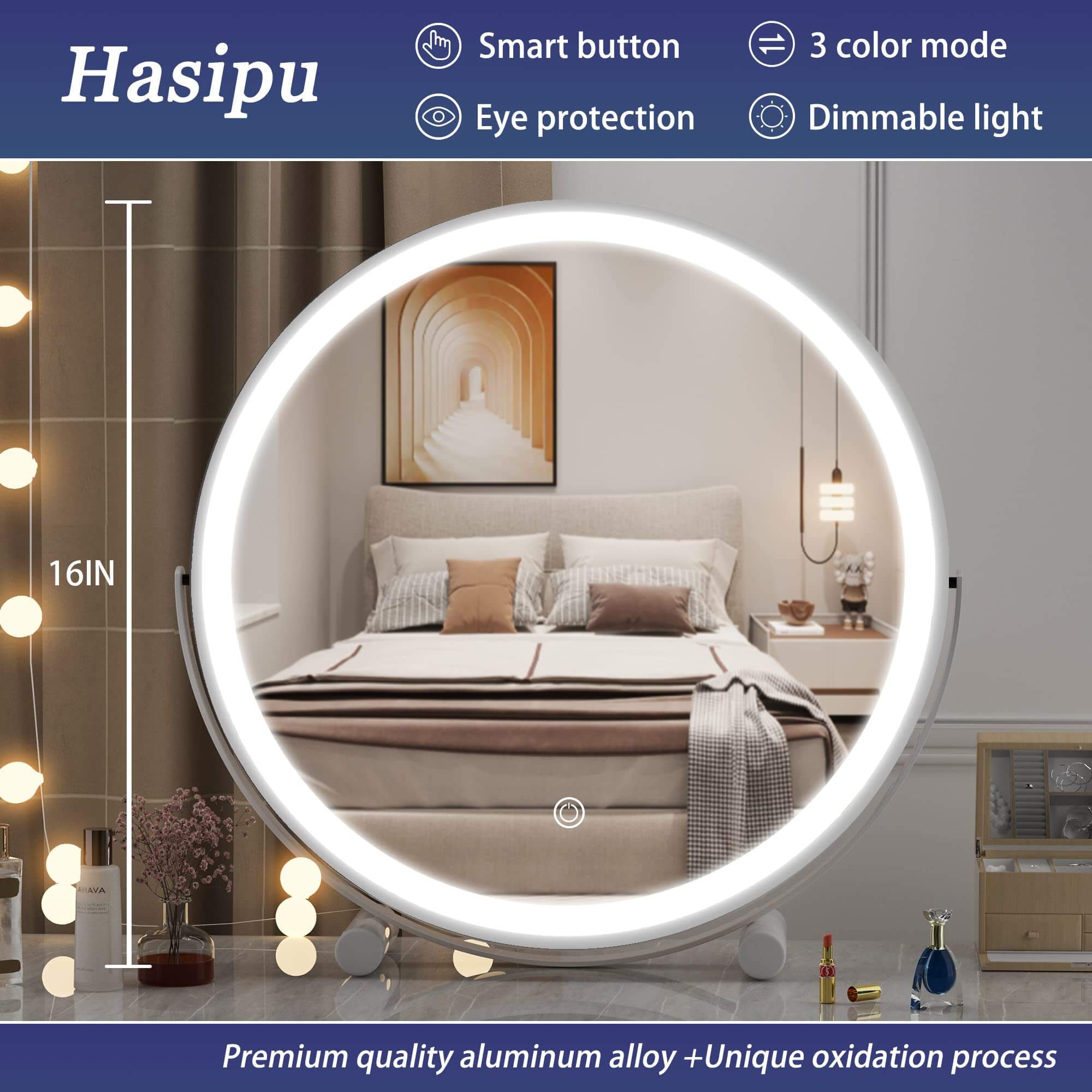 Hasipu round mirror