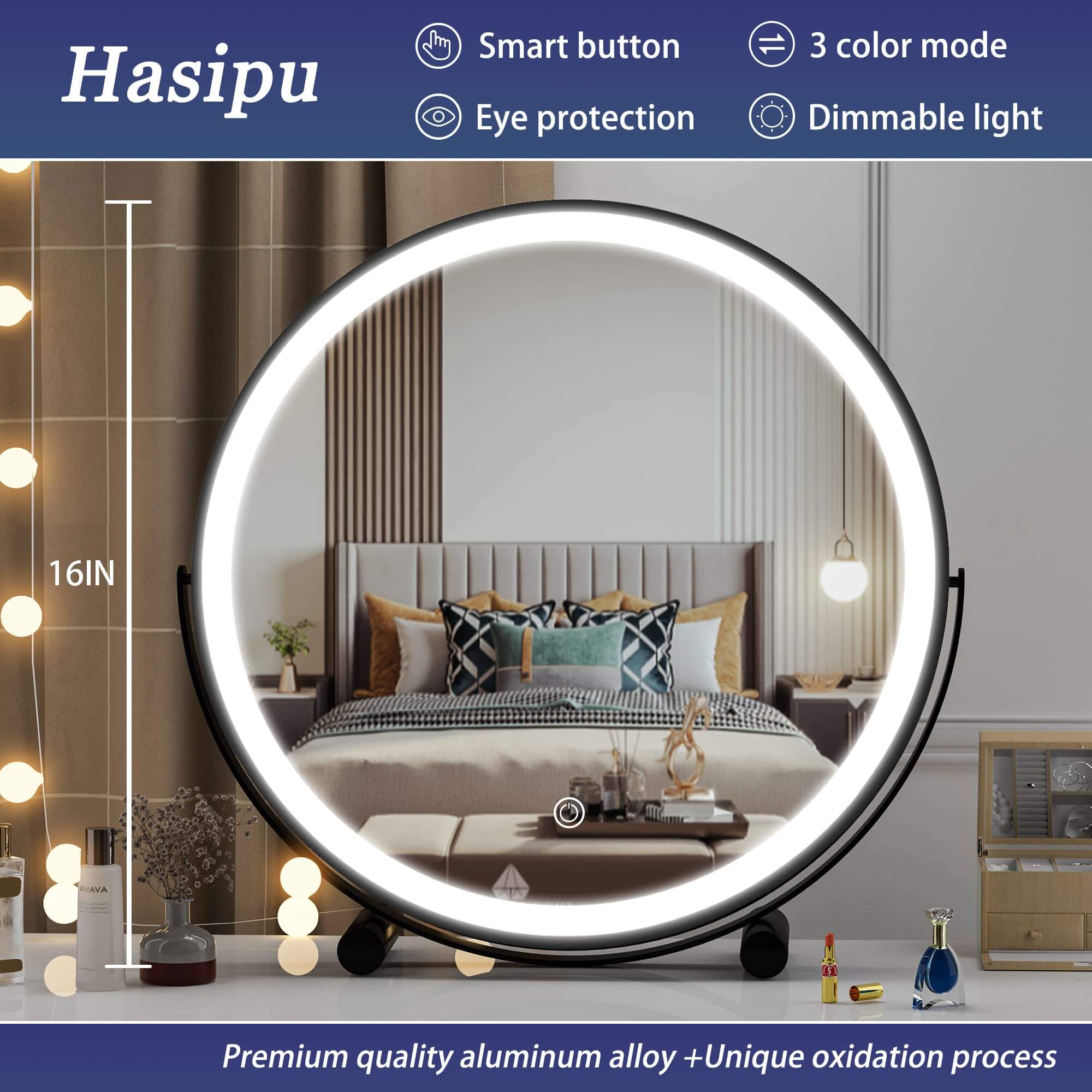 Hasipu black circle mirror