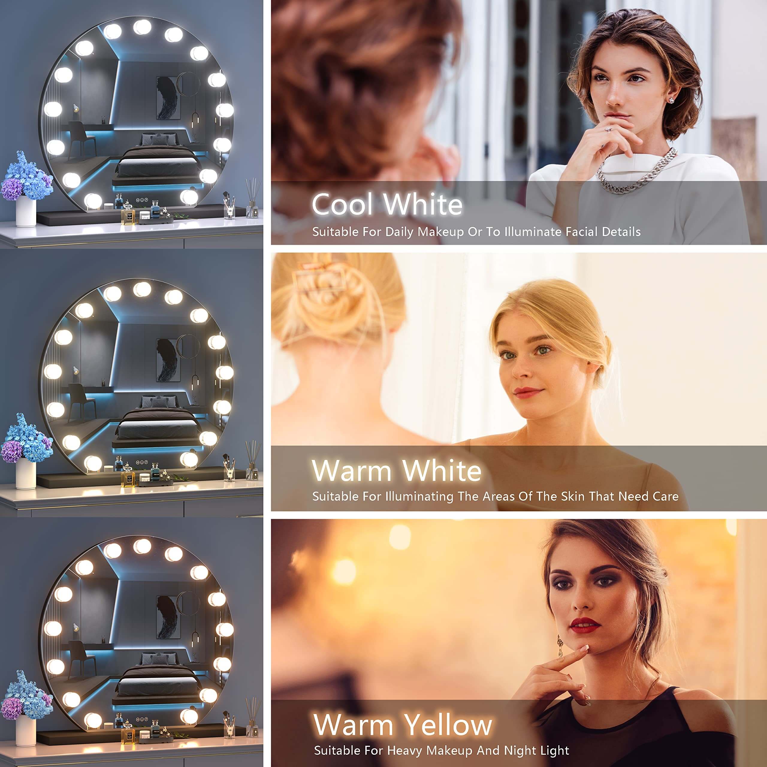 Hasipu hollywood makeup vanity mirror with lights
